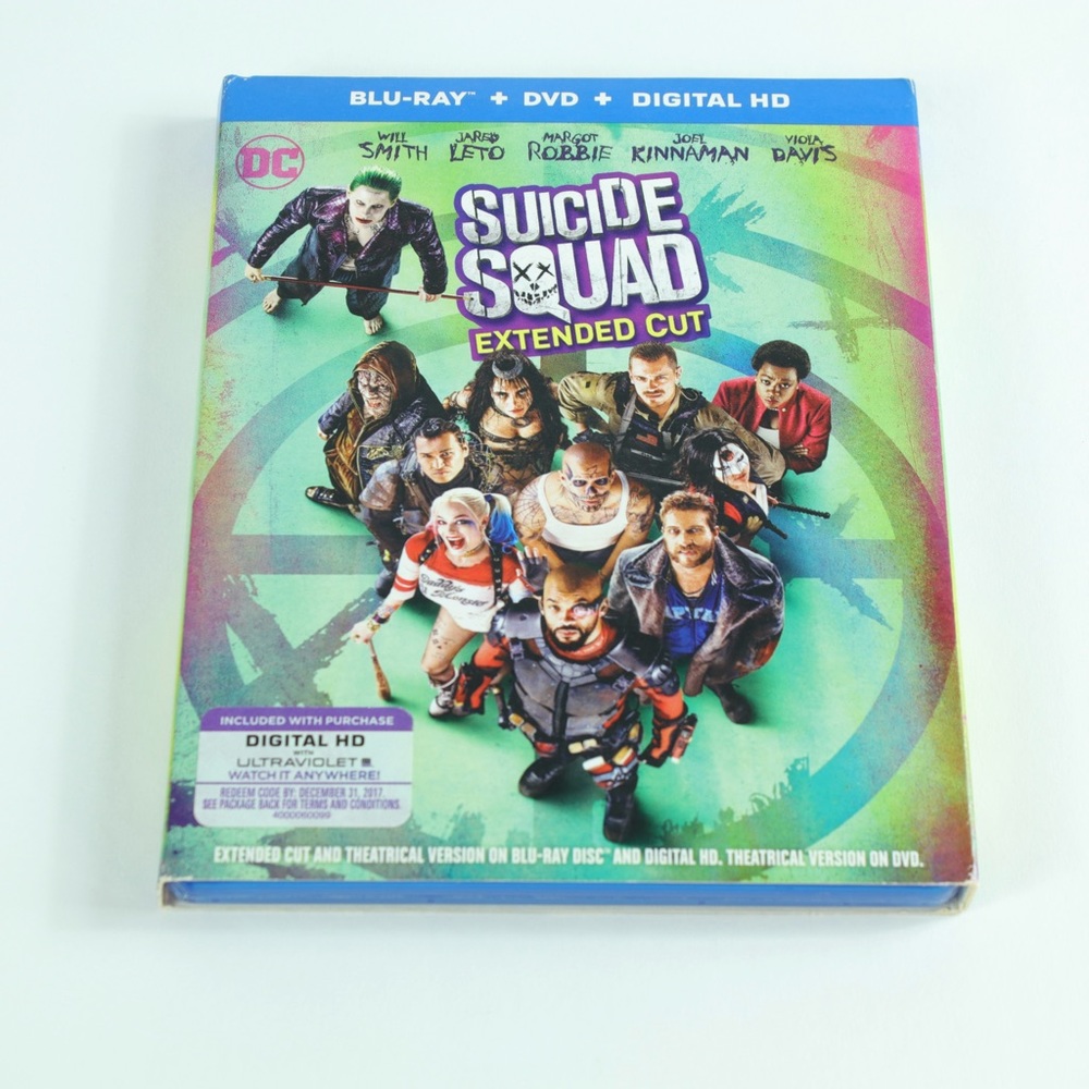 Suicide Squad Extended Cut Blu-Ray + DVD + Digital HD Movie Bundle